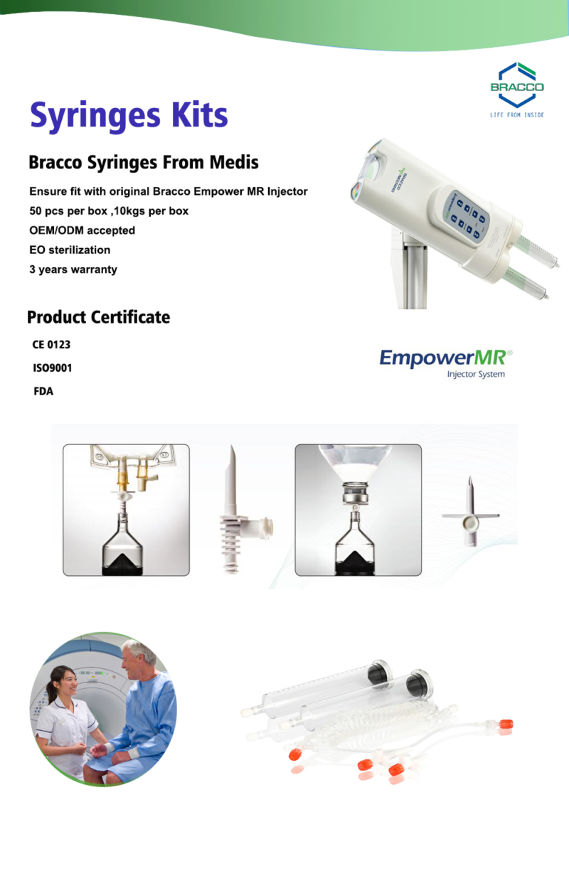017356--100ml / 100ml MR Syringe Kits para Bracco EZEM Empower MR Injection Systems