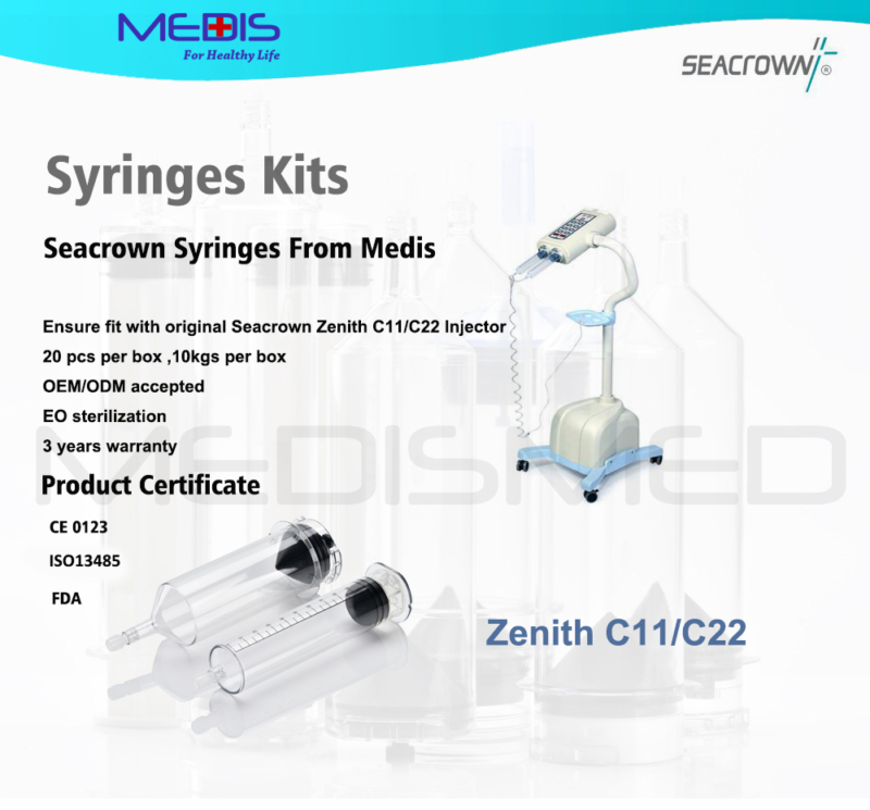 Medical Imaging 100ml CT Contrast Medium Syringes for Seacrown Zenith-C10  Angiographic Injectors – Disposable Syringes Suppliers for Medrad Liebel  Flarsheim Nemoto Medtron CT MRI ANGIO CATH LAB Contrast Media Injectors