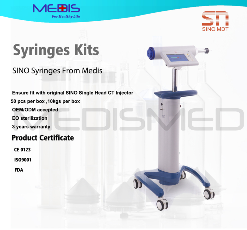 Sinomdt Sinopower-S 200ml Contrast Media Injectors Syringes for Single-use