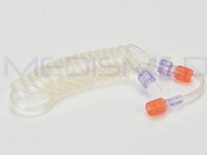 Disposable 350psi 2500mm (96 inch) Y Connector Curly Tubing with Dual Check Valves for CT Injection