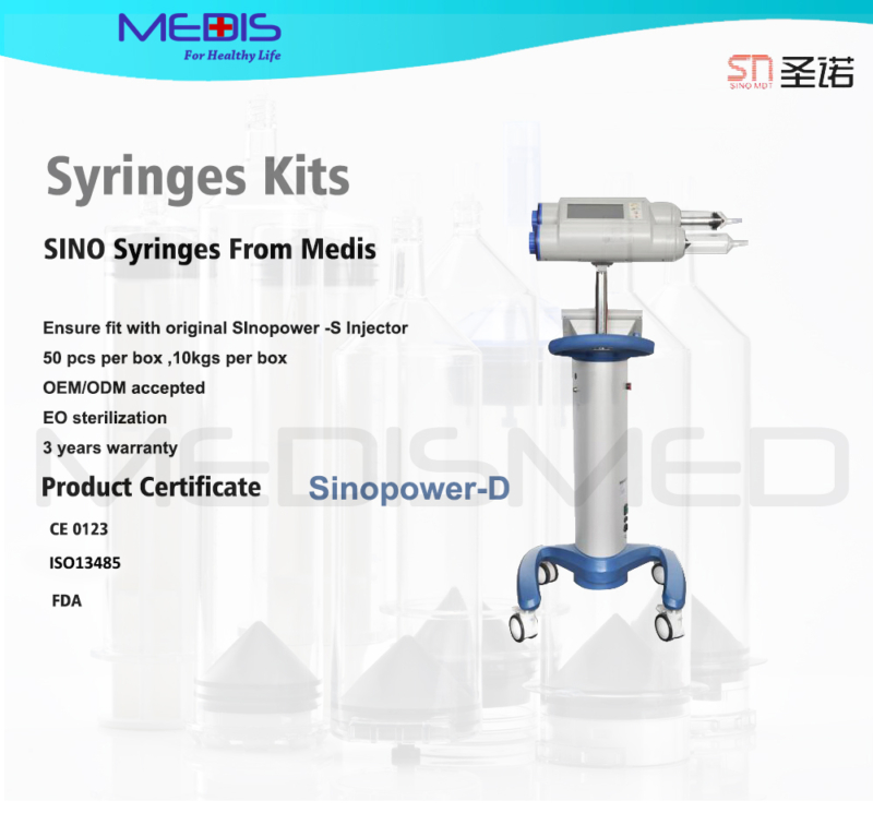 Medis Medical Disposable Sinomdt Sinopower-D 200ml/200ml CT Scanning Syringes Kits
