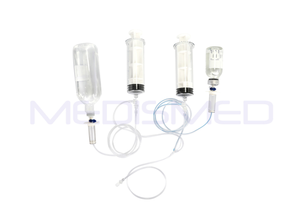 Nemoto Dual shot 200ml Contrast Syringes with 12hrs Multi-patient Transfer Set
