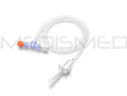 Transfer set with Dual valve connector and new long spike